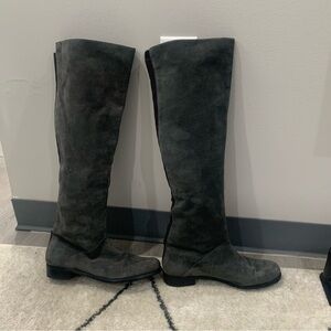 Stuart Weitzman Knee High Suede Boots in Grey